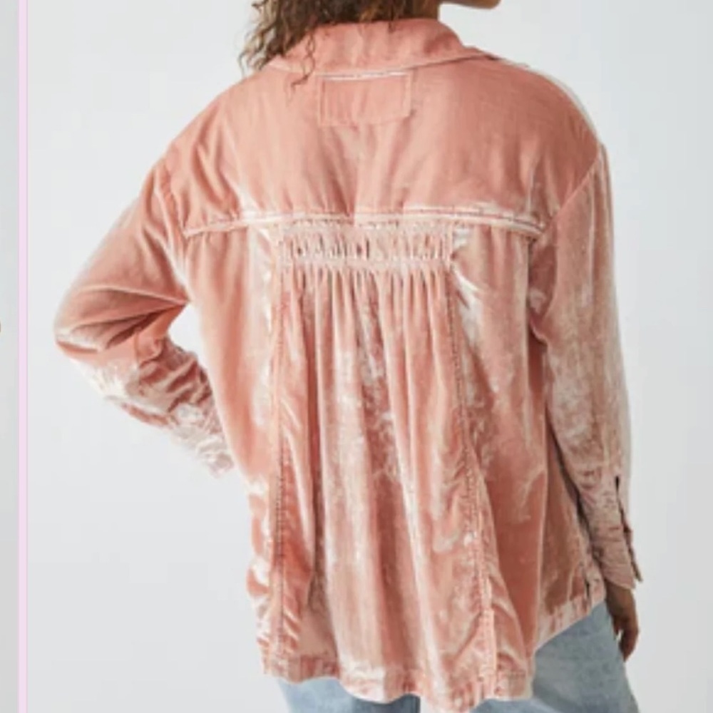 NWOT Free People Marianne Velvet Shirt - Picture 5 of 15